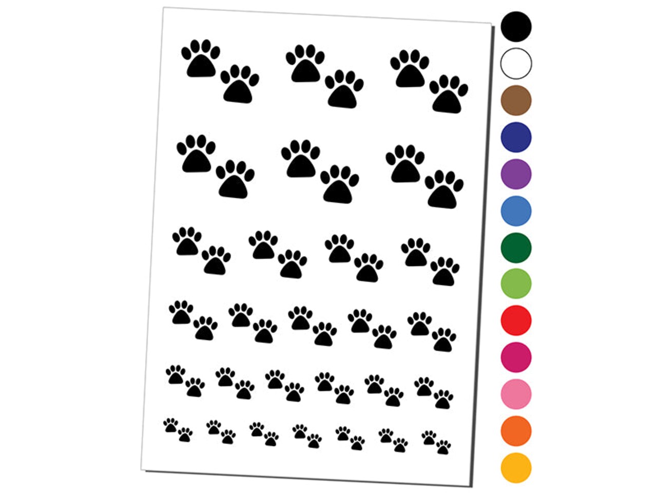 Paw Prints Pair Dog Cat Temporary Tattoo Water Resistant Fake Body Art Set Collection